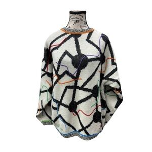 Vintage Esprit Sport Geometric Wool Blend Oversized Sweater